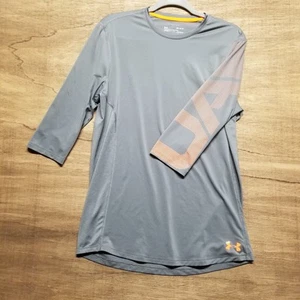 Under Armour Mens Size M Gray Fitted HeatGear Athletic Performace T- Shirt - Picture 1 of 8