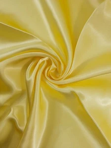 Butter Yellow Liquid Satin Fabric - Picture 1 of 4