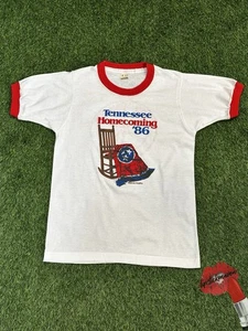 Camiseta pequeña vintage 86’ Tennessee Homecoming Ringer blanca roja - Imagen 1 de 13