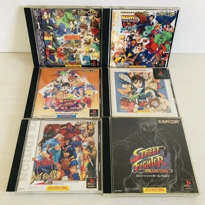 PS1 Marvel Super Heroes vs. Street Fighter EX Collection set of 6 Capcom - Image 1 of 4