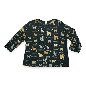 Jess & Jane Women Tshirt My Best Friend Rhinestone 3/4 Sleeve All Over Print 3X - Picture 1 of 5