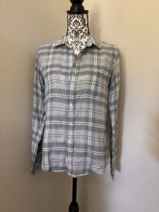 Frank & Eileen Size S Linen Plaid Shirt - Picture 1 of 7