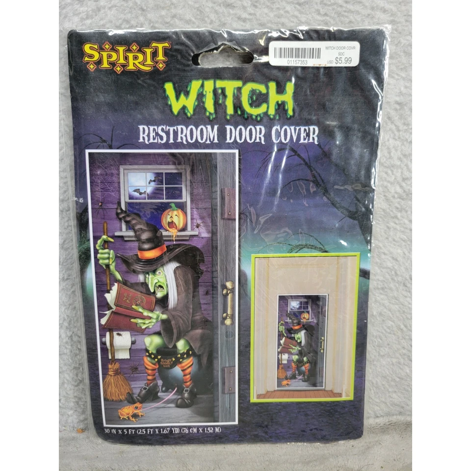 Cubierta de puerta de baño Spirit Halloween bruja decoración 30 pulgadas x 5 pies Foto 1 de 3