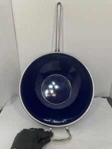 Chantal Doppelgriff Wok Bratpfanne blau Emaille über Stahl 3 1/2" tief - Bild 1 von 6