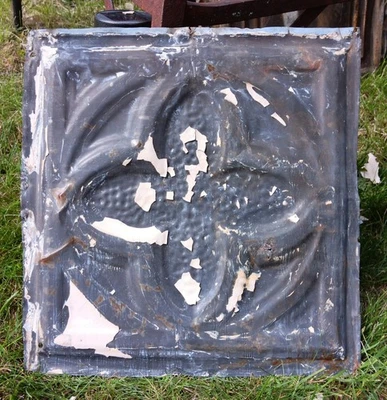 Antiguo techo gótico victoriano azulejo de hojalata lona Shabby Chic trébol cuadrilátero Foto 1 de 4