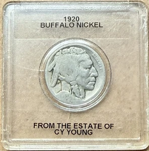 CY YOUNG 1920 BUFFALO NICKEL PERSONAL COIN Baseball Sports Memorabilia ESTATE - Picture 1 of 3