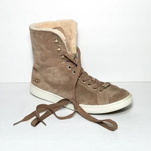 Ugg Starlyn Shearling High-Top Women's Size 9.0 Sneaker In Chestnut Suede - Picture 1 of 9