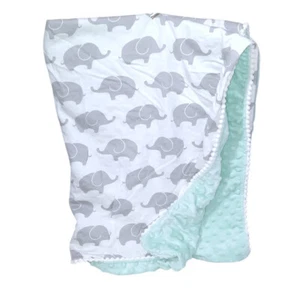 2018 The PeanutShell Elephant Minky Dot Baby Lovey Security Blanket 36" X 29" - Picture 1 of 6