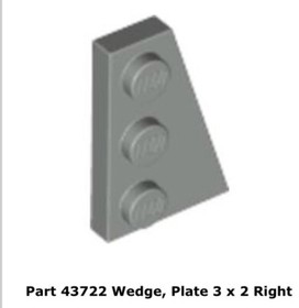 Lego 4x 43722 Light Gray Wedge, Plate 3 x 2 Right AT-AT 4483