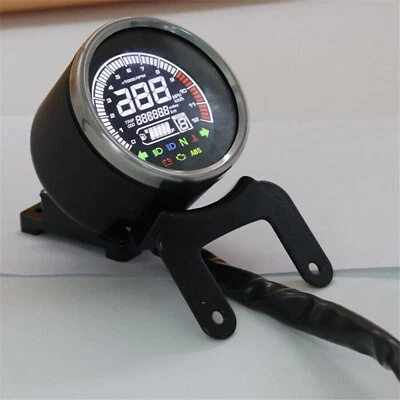 Digital LCD Motorcycle Odometer Speedometer Tachometer Gauge Meter Universal 12V - Imagem 1 de 4