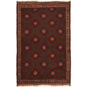 3'2 x 4'8 Handgeknüpfter Baluchi Teppich - Tribal Wollteppich Orientalischer Stil - W14229 - Bild 1 von 6