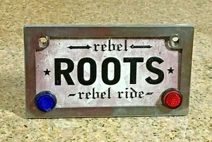 Rebel ROOTS Motorcycle Novelty License Plate with Frame and Reflectors Display  - Bild 1 von 7