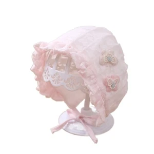 Lace Newborn Bonnets 0-12M Breathable Sun Hat 2025 Infant Bonnet for Baby Girl - Picture 1 of 11