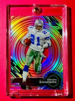 Deion Sanders SPIRAL VORTEX SILVER ACETATE HOLO TOPPS TEK INVESTMENT CARD - MINT - Image 1 of 4