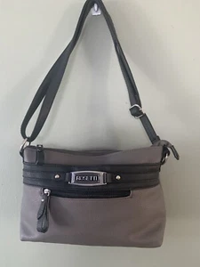 Rosetti Purse Black & Gray 12”x9” Adjustable Double Strap Silver Hardware - Picture 1 of 10