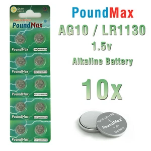 10 X Premium Button Cell LR1130 LR54 1.5v ALKALINE BUTTON Batteries - Picture 1 of 6