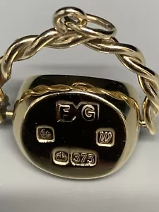 9ct GOLD FANCY SPINNER FOB PENDANT - Picture 1 of 4