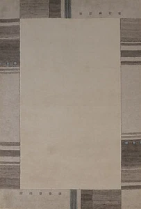 Luxurious Beige Hand-tufted Wool Rug Authentic Gabbeh Rug 5x8 ft - Picture 1 of 13