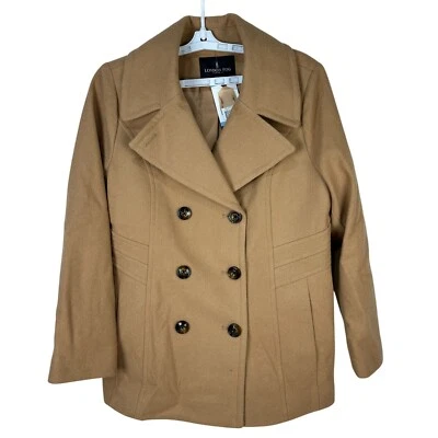 London Fog Womens Camel Double-Breasted Wool Blend Peacoat Size Large - Image 1 of 4