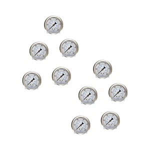10er-PACK FLÜSSIGKEITSGEFÜLLTES MANOMETER 0-5000 PSI, 2,5 ZOLL STIRNSEITE, 1/4 ZOLL RÜCKSEITIGE MONTAGE WOG - Bild 1 von 4
