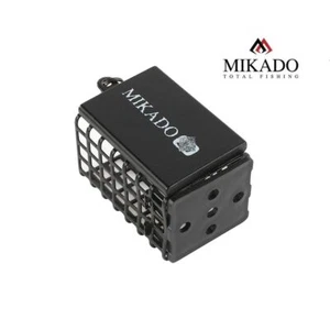 "MIKADO" Cestello Mangime Nero Angolare 25x30x44mm Da 10g a 80g Feeder With Bottom - Foto 1 di 10