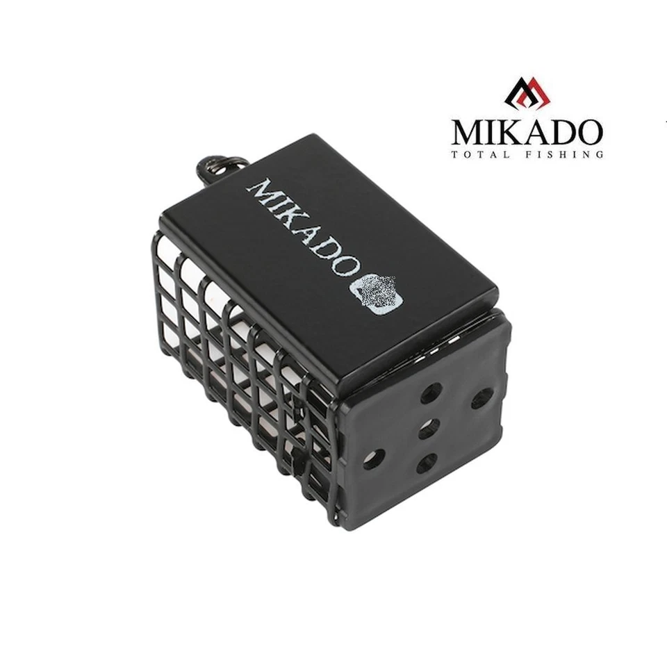 "MIKADO" eckiger schwarzer Futterkorb 25x30x44mm 10g bis 80g Feeder With Bottom