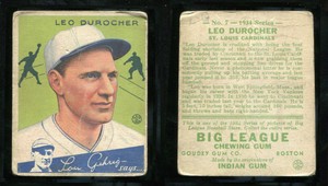 1934 Goudey #7 Leo Durocher ~~ PR (MK) condition  ~~ HOF St. Louis Cardinals