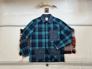 Lee Pendleton Union Wool Shirt M-L New BNWOT Denim Overshirt Work Green Plaid - Picture 1 of 17