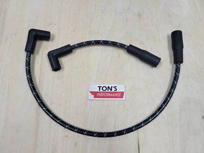 Cables de bujía Harley Davidson Big Twin 99-17 Dyna Softail tela negra azul Foto 1 de 3