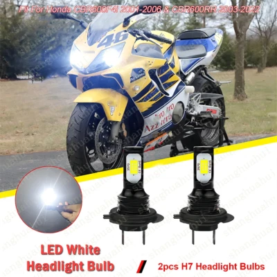 Kit de bombillas de faros LED 6000K para Honda CBR600F4i 2001-2006 y CBR600RR 2003-2022 Foto 1 de 4