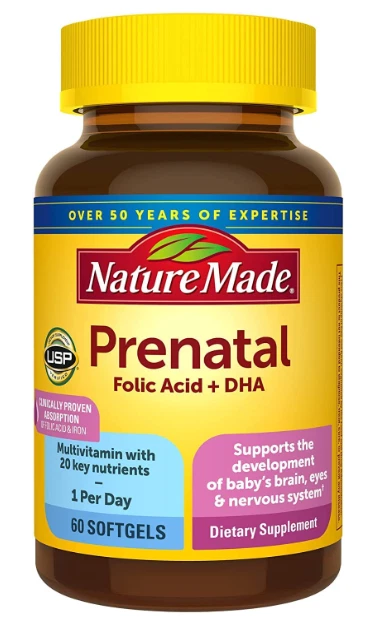 Nature Made Prenatal Multi DHA 200mg 60 Liquid Softgels