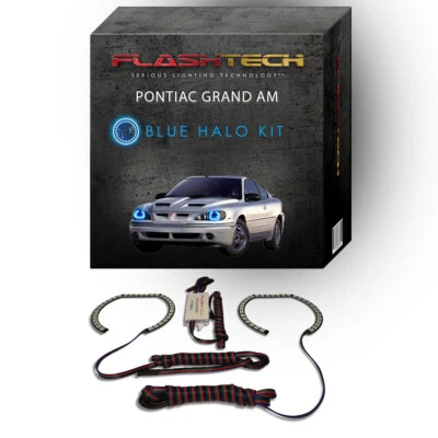 Kit de halo de faros LED ojo de ángel azul para faros Pontiac Grand Am 1995-2005 Foto 1 de 2