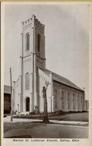 Exterior Street View Market St. Lutheran Church Galion Ohio OH Postcard B17 - Picture 1 of 2