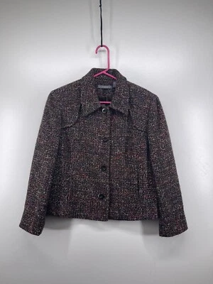 Liz Claiborne Womens Purple Wool Blend Tweed Suit  Jacket Blazer 14P Petite - Image 1 of 4