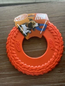 Nerf Dog Rubber Tire Flyer Toy 10" Frisbee Lightweight Durable Floats M / L Dog - Picture 1 of 4