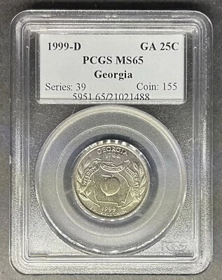 1999-D Georgia Quarter PCGS MS-65, Buy 3 Items, Get $5 Off!! - Image 1 of 2