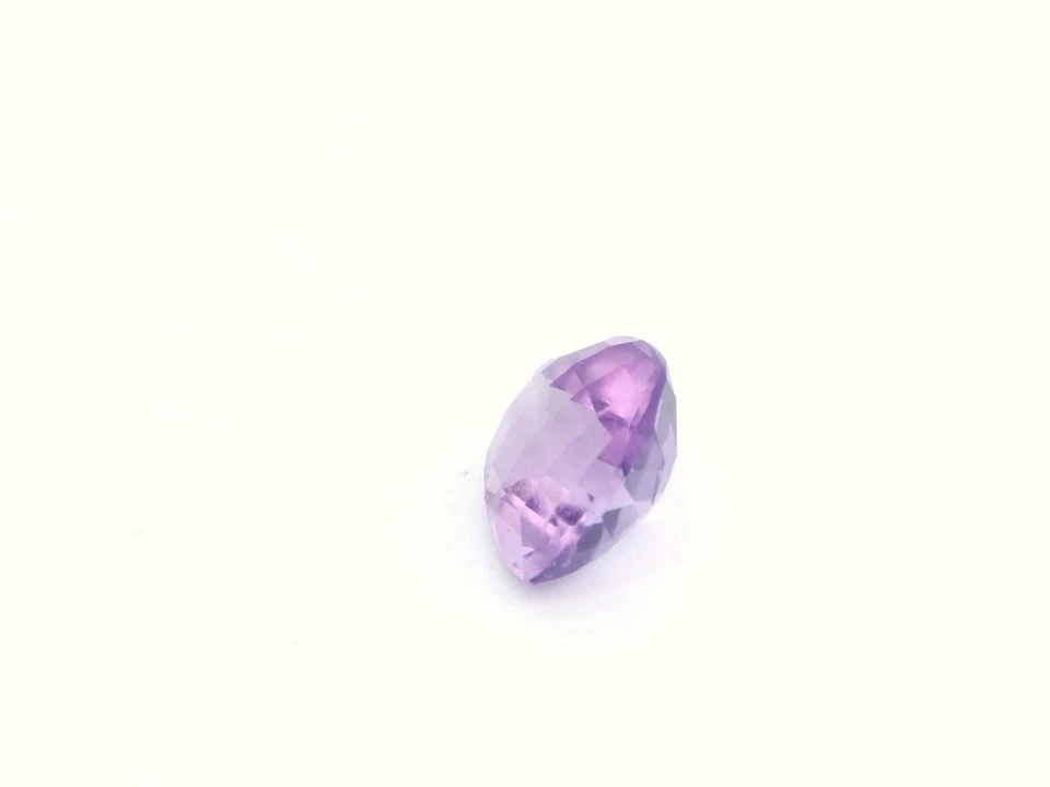 5.86ct Loose Faceted Heart Cut Lab Created Rose De France Amethyst 12 x 12mm - Image 1 of 4