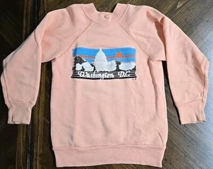 Vintage 80s Pannill Crewneck Sweatshirt Youth M 10-12 Washington DC Puff Print - Picture 1 of 11