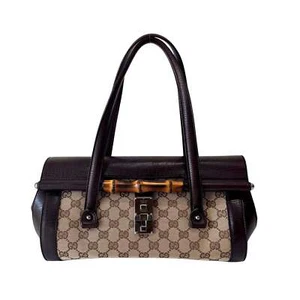 GUCCI GG Canvas Leather Shoulder Bag - Picture 1 of 16
