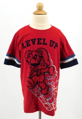 Super Mario T Shirt Youth Boys Large Red Short Sleeve Crew Neck Tee Level Up - Image 1 of 4