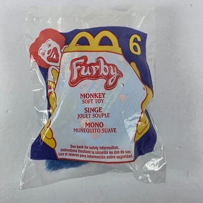 McDonalds Furby Monkey 2000 Happy Meal Toy Plush Key Chain Backpack Clip-On - Image 1 of 4