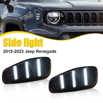 For 2015-2023 Jeep Renegade Fender Side Marker Light Turn Signal Lamp White B - Image 1 of 4