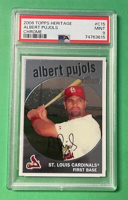 2008 TOPPS HERITAGE ALBERT PUJOLS CHROME 262/1959 #C15 PSA 9 MINT CARDINALS - Image 1 of 2