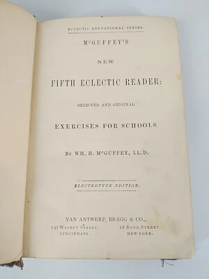 Antique 1866 Book McGuffey's New Fifth Eclectic Reader Exercises for Schools - Image 1 of 4