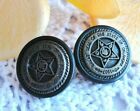 Estate Vintage Bakelite Button Pair Buttons Great Seal Of Oklahoma 1907 Lot 0213