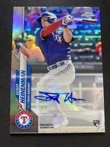 2020 Topps Chrome Scott Heineman Rookie Auto Refractor RC Rangers