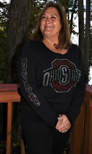 Ohio Rhinestone Bling Camisa XS S M L XL XXL 1X 2X 3X 4X 5X  - Imagen 1 de 12