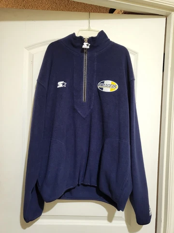 NFL LA Chargers Vintage Starter Pro Line 1/2 Zip Pullover Sweater Jacket Large Cover