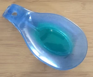 Große Harz Löffelablage Handarbeit mit lebensmittelechtem Harz Blau & Grün - Bild 1 von 9