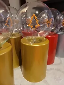 8" Tree Shaped Bulb LED Filament Bulb Table Top Metal Base Battery Oper Golden - Picture 1 of 4